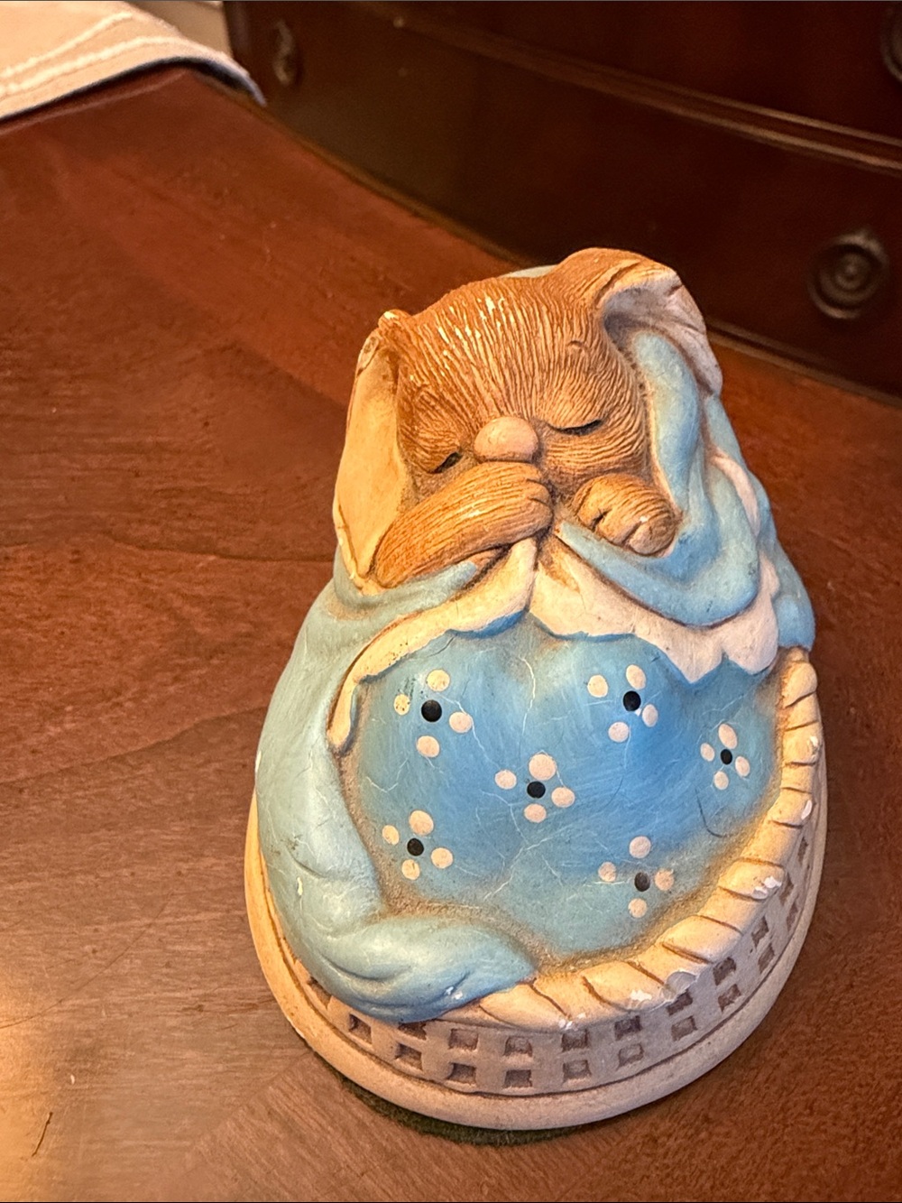 Sleeping Puppy Figurine in Blue Home Accent